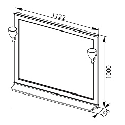 Aquanet Зеркало Валенса 110 белый краколет/серебро (180149) – фотография-4